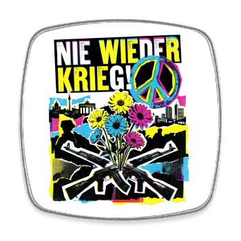 Spruch Gegen Krieg Für Frieden - Viereckiger Kühlschrankmagnet - Weiß - Vorne