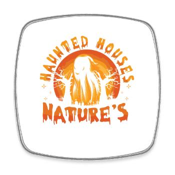 Geisterjäger Halloween Englisch Spruch - Viereckiger Kühlschrankmagnet - Weiß - Vorne