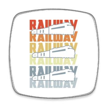 Vintage Railroad - Square fridge magnet - white - Front