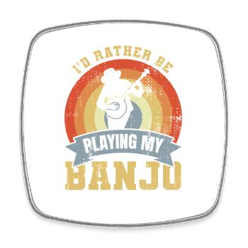 Blague sur le joueur de banjo - Magnet carré - blanc - Devant
