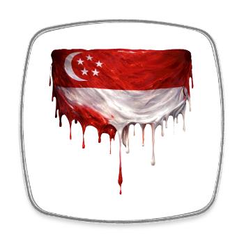 Singapore Flags Dripping Art - Square fridge magnet - white - Front