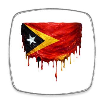 TimorLeste Drop Flag - Square fridge magnet - white - Front