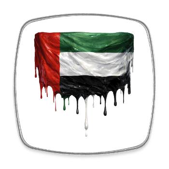 Flagge der Vereinigten Arabischen Emirate in bunte - Viereckiger Kühlschrankmagnet - Weiß - Vorne