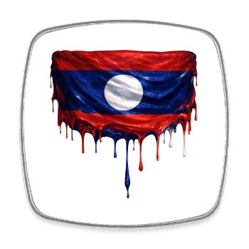 Laos Flagge bunte Farbe - Viereckiger Kühlschrankmagnet - Weiß - Vorne