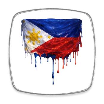 Philippines Flag Drop Art - Square fridge magnet - white - Front