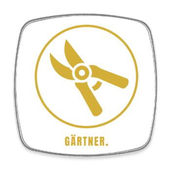 Minimalistisches Gärtner Design Gold  - Viereckiger Kühlschrankmagnet - Weiß - Vorne