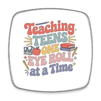 High School Teacher Teaching Teens Subject Teacher - Square fridge magnet - white - Front
