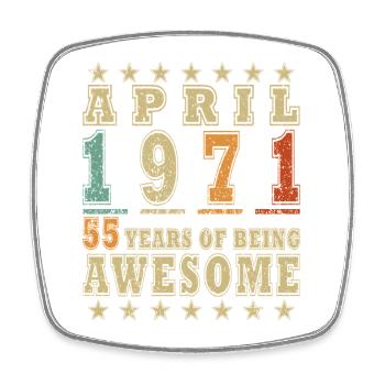 Jubilee year April 1971 - Square fridge magnet - white - Front