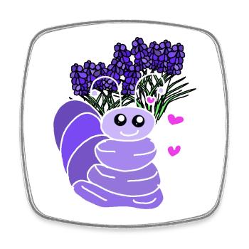 Lavendelfreund der Wurm lustig für Kinder - Viereckiger Kühlschrankmagnet - Weiß - Vorne