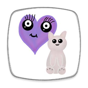 Cat Hearts Pets Cats - Square fridge magnet - white - Front