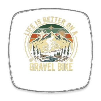 Gravel Bike Mountain Abenteuer Fahrrad - Viereckiger Kühlschrankmagnet - Weiß - Vorne