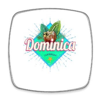 Dominica Karibik Urlaub Vintage Insel Souvenir - Viereckiger Kühlschrankmagnet - Weiß - Vorne