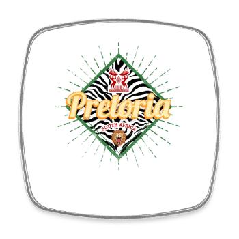 Pretoria Südafrika Zebra Vintage Afrika Souvenir - Viereckiger Kühlschrankmagnet - Weiß - Vorne