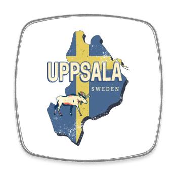 Uppsala Sweden Province Map Souvenir - Square fridge magnet - white - Front