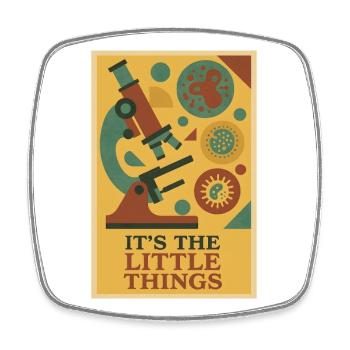 The Little Things | Microbiology Microscope - Square fridge magnet - white - Front