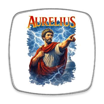 Marcus Aurelius Porträt - Viereckiger Kühlschrankmagnet - Weiß - Vorne