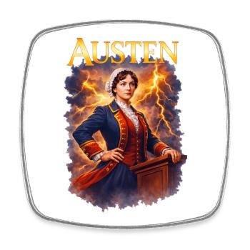 Jane Austen Portrait - Magnet carré - blanc - Devant