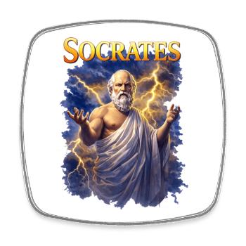 Portrait de Socrate - Magnet carré - blanc - Devant