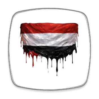 Jemen Flagge in bunter Farbe - Viereckiger Kühlschrankmagnet - Weiß - Vorne
