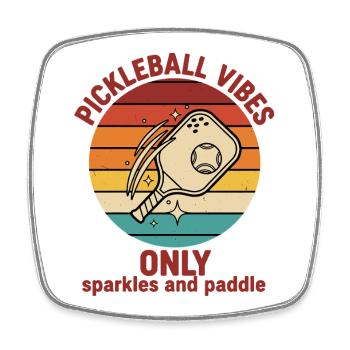 Les joueurs drôles de pickleball adorent les raquettes de pickleball - Magnet carré - blanc - Devant