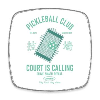Pickleball-Court ruft den lustigen Spieler - Viereckiger Kühlschrankmagnet - Weiß - Vorne