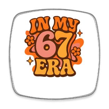 In My 67 Era Italian Brainrot Humor Geburtstag - Viereckiger Kühlschrankmagnet - Weiß - Vorne