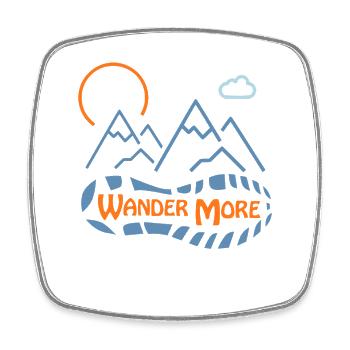 Wander More Mountain Boot Print Adventure - Square fridge magnet - white - Front