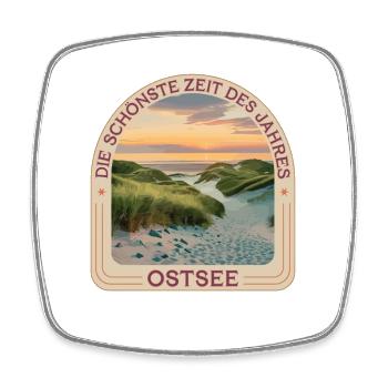  Die Schönste Zeit Des Jahres Ostsee - Viereckiger Kühlschrankmagnet - Weiß - Vorne