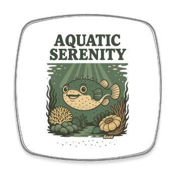 Poisson-globe aquatique Serenity - Magnet carré - blanc - Devant