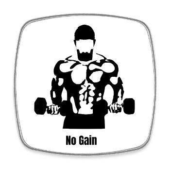No pain no Gain -hardcore Bodybuilder design - Viereckiger Kühlschrankmagnet - Weiß - Vorne