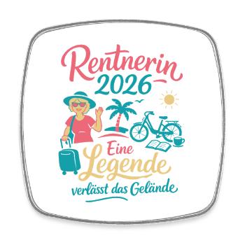 Rentnerin 2026 - Urlaub, Lesen, Sport, genießen - Viereckiger Kühlschrankmagnet - Weiß - Vorne