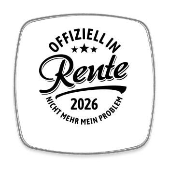 Offiziell in Rente 2026 | Nicht Mehr Mein Problem - Viereckiger Kühlschrankmagnet - Weiß - Vorne