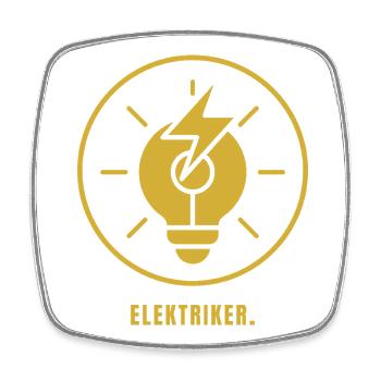 Minimalistisches Elektriker Design Gold – Geschenk - Viereckiger Kühlschrankmagnet - Weiß - Vorne