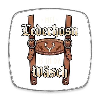 Lederhose T-Shirt Herren Trachtenshirt Tracht - Viereckiger Kühlschrankmagnet - Weiß - Vorne