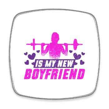 Biceps Bicep Training Gym Is My New Boyfriend - Square fridge magnet - white - Front