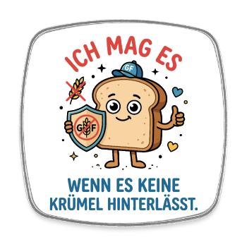Glutenfrei Brot keine Krümel Humor - Viereckiger Kühlschrankmagnet - Weiß - Vorne
