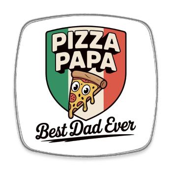 Cadeau de pizza papa pour la fête des pères - Magnet carré - blanc - Devant