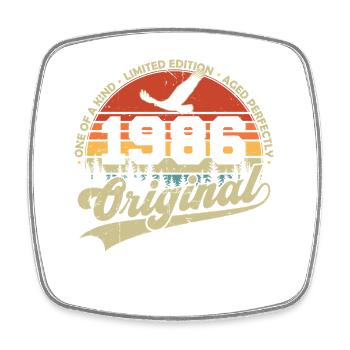 Original 1986 Vintage Rétro Cadeau d’anniversaire - Magnet carré - blanc - Devant