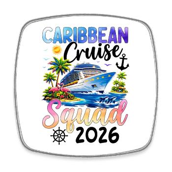 Caribbean Cruise Squad 2026 - Viereckiger Kühlschrankmagnet - Weiß - Vorne
