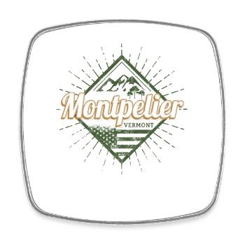 Montpelier, Vermont City, États-Unis, États-Unis - Magnet carré - blanc - Devant