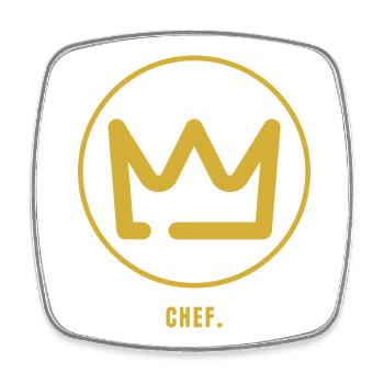Minimalistisches Chef Design Gold – Geschenk für P - Viereckiger Kühlschrankmagnet - Weiß - Vorne