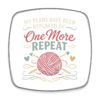 Another report | Knitting Humor - Square fridge magnet - white - Front