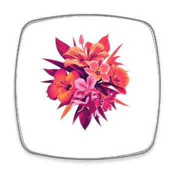 Tropical blossoms - Square fridge magnet - white - Front
