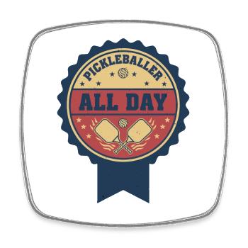 Pickleball Lustiger Pickleballer All Day Love - Viereckiger Kühlschrankmagnet - Weiß - Vorne