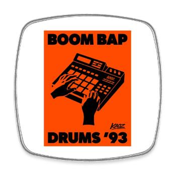 Boom Bap Drums '93 Retro - Viereckiger Kühlschrankmagnet - Weiß - Vorne