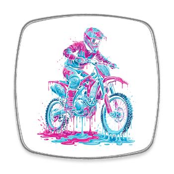 Motocross, Motocross Rider, Dirt Bike, Dirt Biker - Square fridge magnet - white - Front