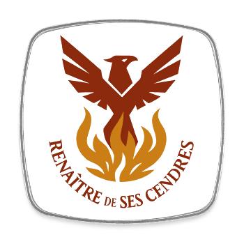 Phénix renaissant de ses cendres feu - Magnet carré - blanc - Devant
