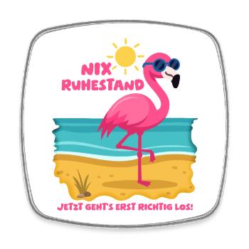 Ruhestand? Jetzt erst recht! - Viereckiger Kühlschrankmagnet - Weiß - Vorne