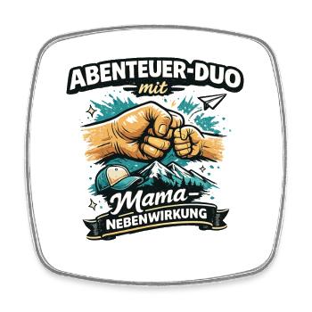 Abenteuer-Duo für Papa und Kind in der Natur - Viereckiger Kühlschrankmagnet - Weiß - Vorne