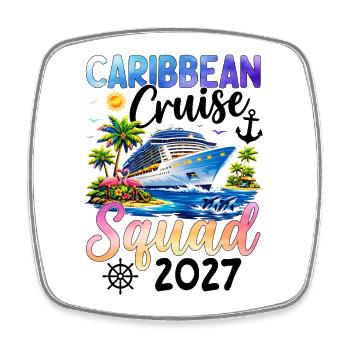 Caribbean Cruise Squad 2027 - Viereckiger Kühlschrankmagnet - Weiß - Vorne